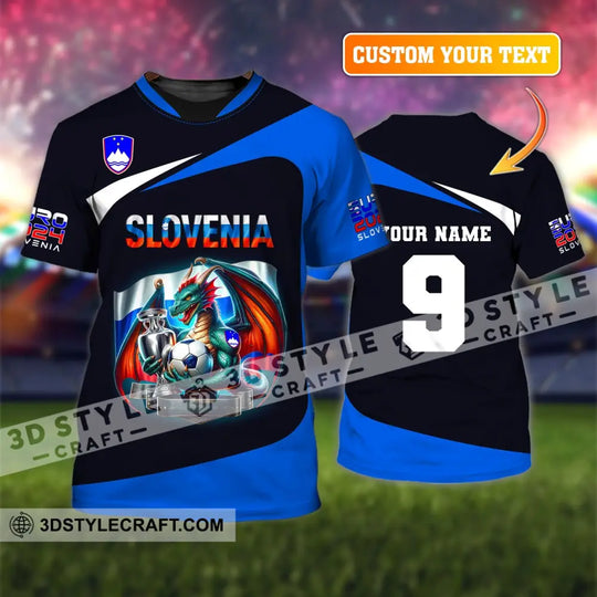 Unisex Shirt, Euro 2024 Shirt, Custom Name and Number Slovenia Football Shirt, Slovenia Football Polo Long Sleeve Shirt style option 1