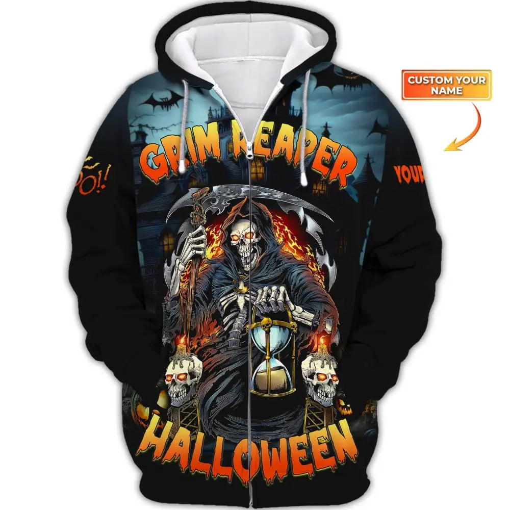 Unisex Shirt Halloween Monster Hoodie For Zipper / S T-Shirt