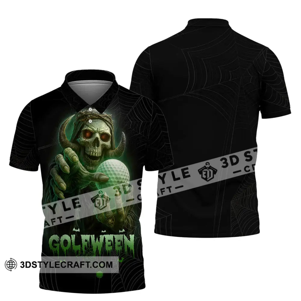Unisex Shirt - Hello Darkness Skeleton Funny Skull Golf Golfween Halloween Golf Player Shirt Polo Shirt / S T-shirt