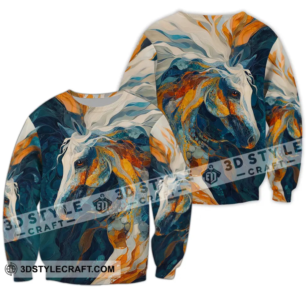 Unisex Shirt - Horse Funny Graphic Shirt Long Sleeve / S T-shirt