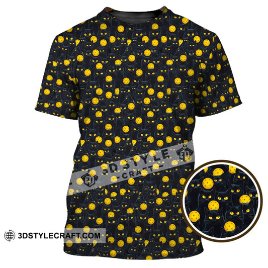 Unisex Shirt Pickleball Halloween Black Cat Shirt T Shirt / S T shirt