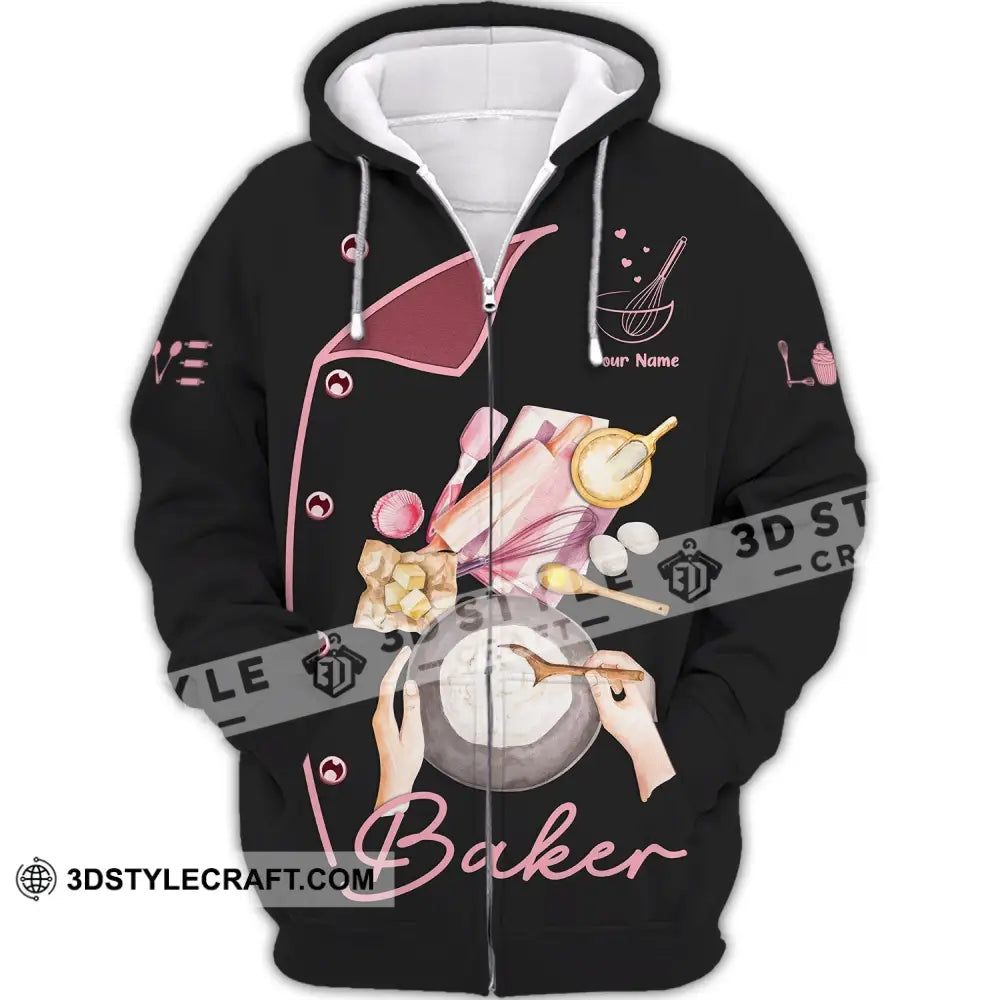 Unisex T-Shirt Baker Shirt Hoodie Baking Gift For Lovers Zipper / S