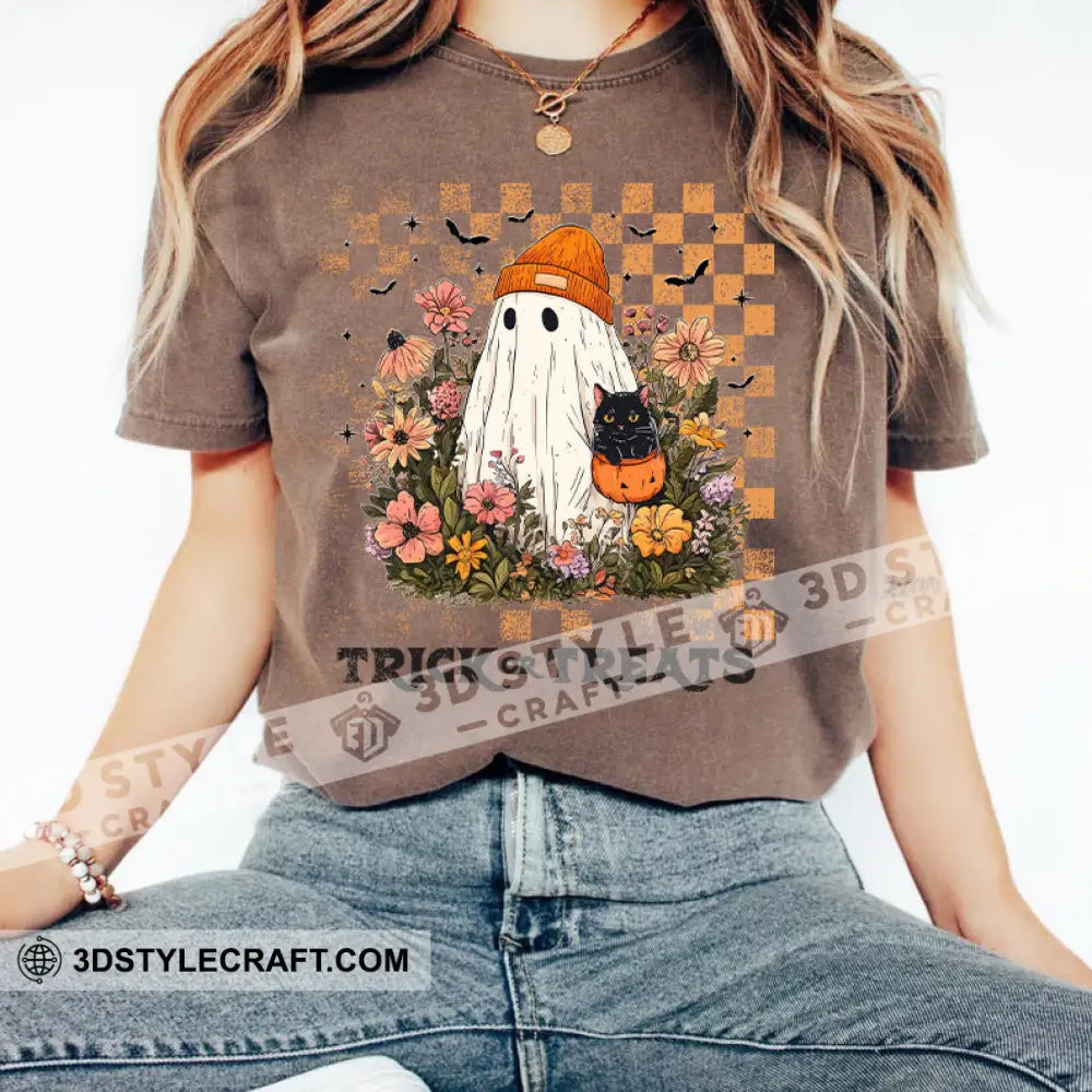 Unisex T-Shirt - Trick Or Treat T-Shirt Halloween Collectible Gift Brown / S Apparel