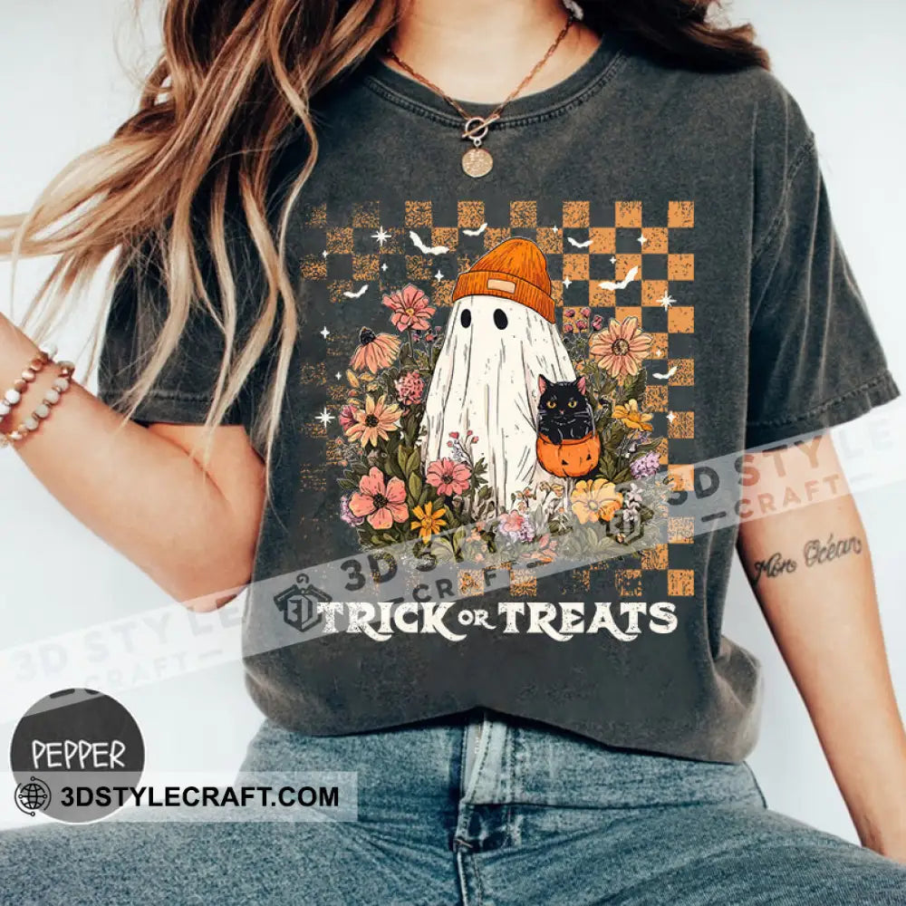 Unisex T-Shirt - Trick Or Treat T-Shirt Halloween Collectible Gift Pepper / S Apparel