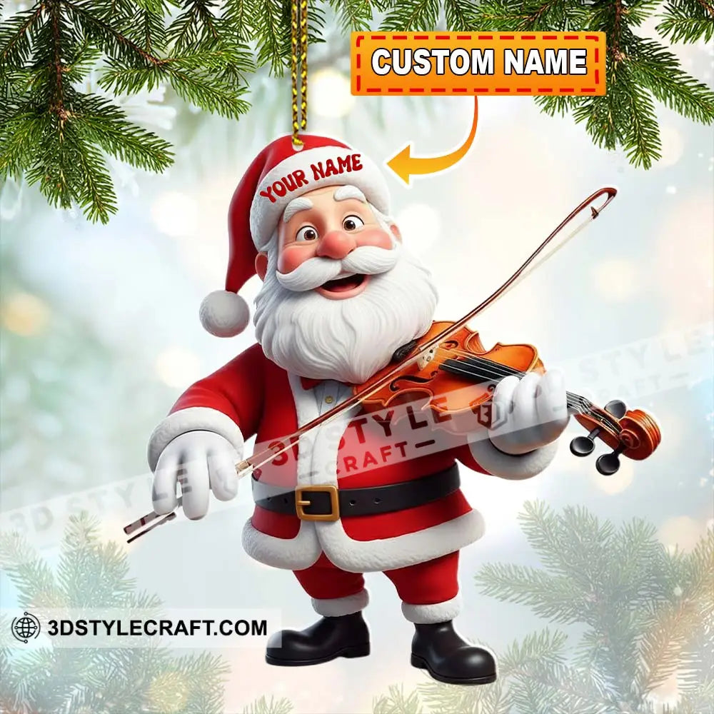 Violin Santa Christmas Home Decor Christmas Ornament Personalized Ornament 3.54’’ / 1 Ornament Ornament
