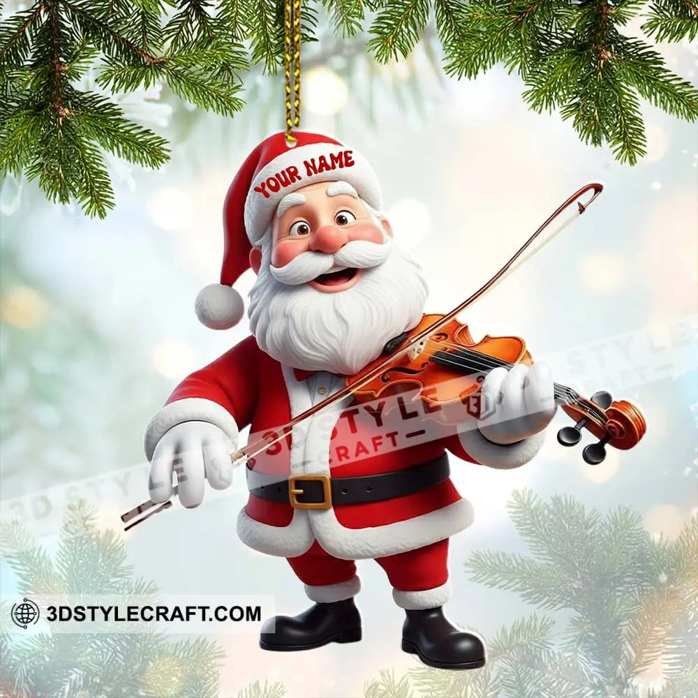 Violin Santa Christmas Home Decor Christmas Ornament Personalized Ornament Ornament