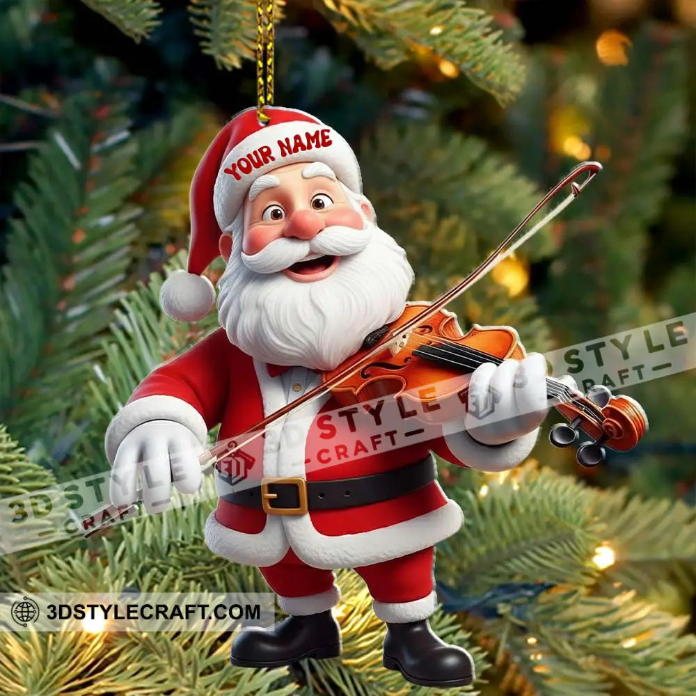 Violin Santa Christmas Home Decor Christmas Ornament Personalized Ornament Ornament