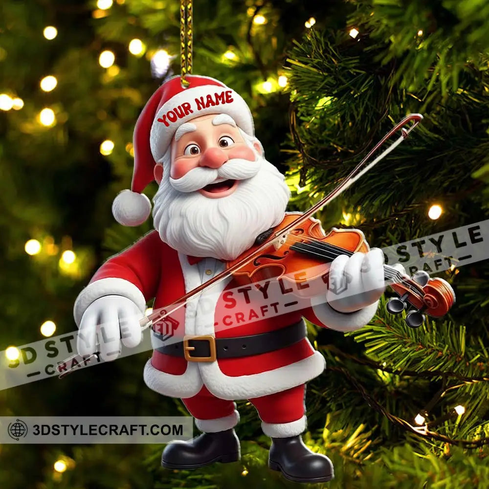 Violin Santa Christmas Home Decor Christmas Ornament Personalized Ornament Ornament
