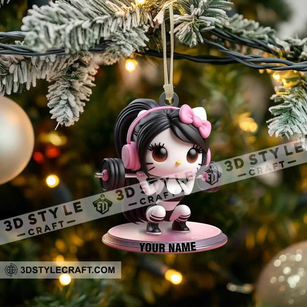 Weightlifting Girl Home Decor Christmas Ornament Personalized