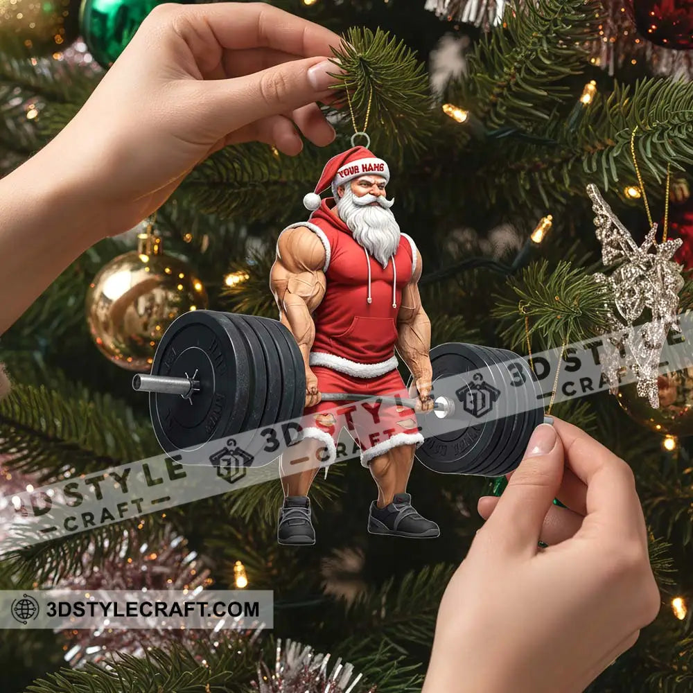 Weightlifting Santa Home Decor Christmas Ornament Personalized Ornament Ornament