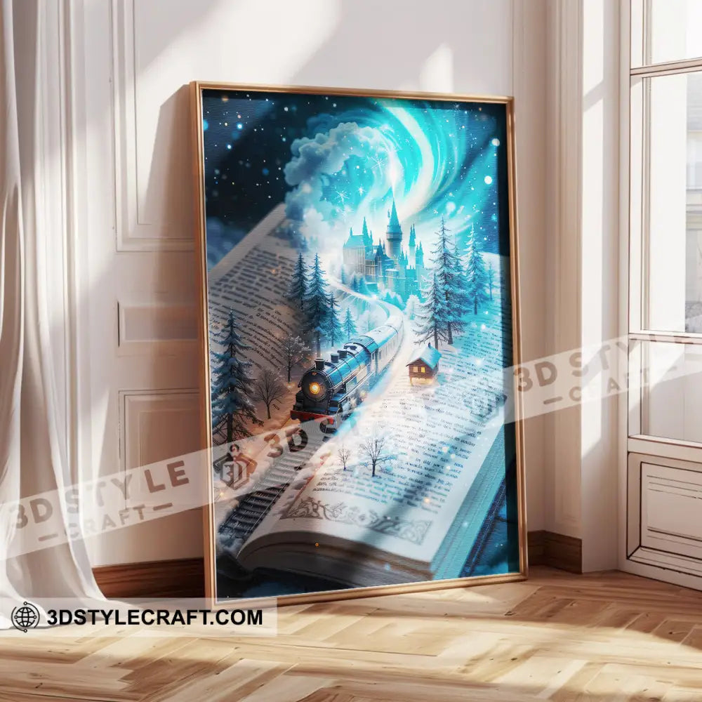 Winter Hogwarts Express Home Decor Gift Canvas Poster