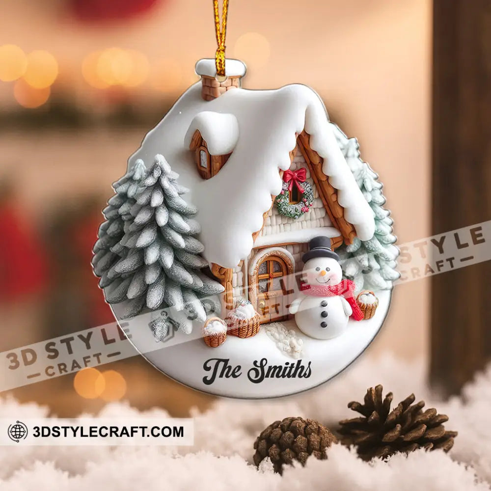 Winter House Home Decor Christmas Ornament Personalized Ornament Ornament