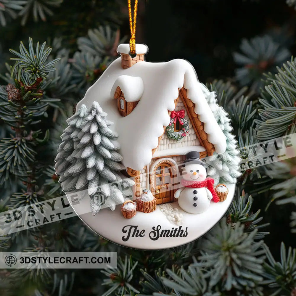 Winter House Home Decor Christmas Ornament Personalized Ornament Ornament