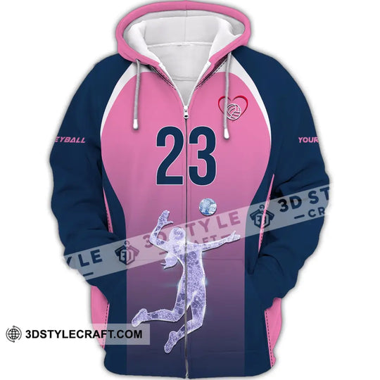 Woman Shirt, Custom Name and Number Volleyball Shirt, Volleyball Hoodie, Volleyball Team T-Shirt, Gift for Volleyball Players style option 2