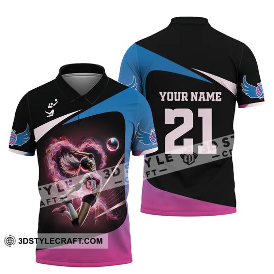 Woman Shirt, Custom Name and Number Volleyball Shirt, Volleyball  Love T-Shirt style option 4