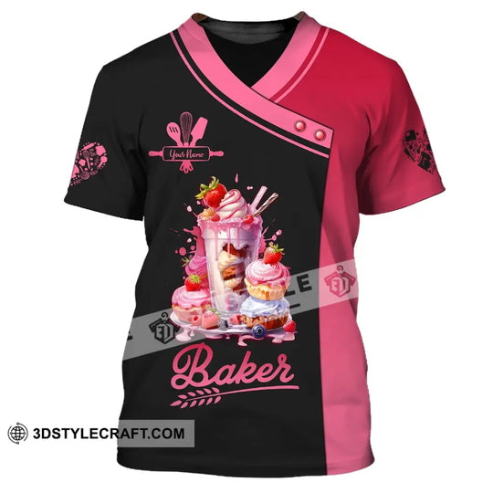 Woman Shirt, Custom Name Baker Shirt, Bakery Chef Shirt, Baking Lovers Gift style option 2
