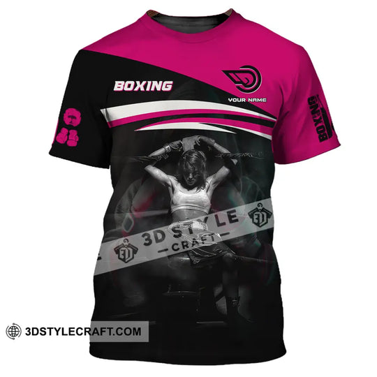 Woman Shirt, Custom Name Boxing Shirt, Boxing Long Sleeve, Boxing T-Shirt style option 2