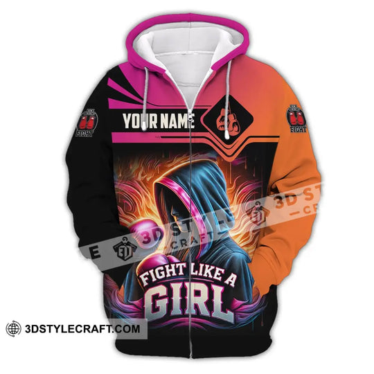 Woman Shirt, Custom Name Kick Boxing Shirt, Kick Boxing Polo Long Sleeve, Kick Boxing Gift style option 3