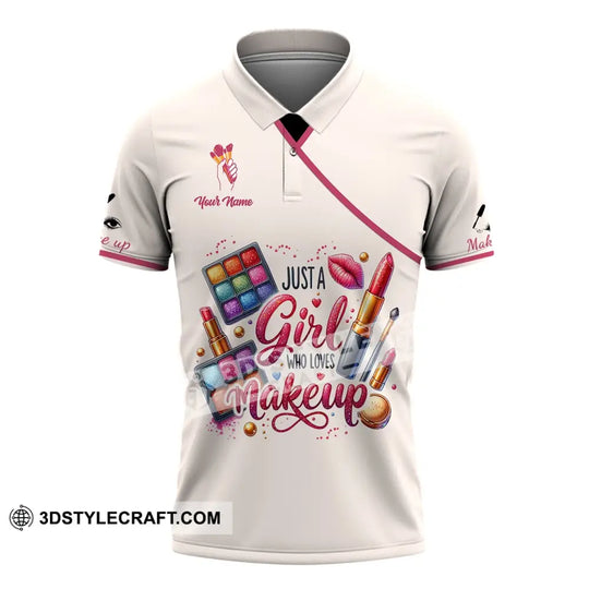 Woman Shirt, Custom Name Makeup Artist Shirt, Girl Love Makeup T-Shirt style option 4