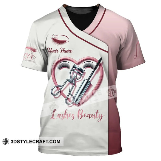 Woman Shirt, Custom Name Makeup Artist Shirt, Lashes Beauty, Eyelash Makeup T-Shirt style option 2