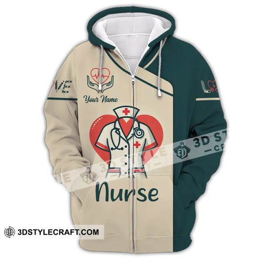 Woman Shirt, Custom Name Nurse Shirt, Nurse Polo Long Sleeve, Nurse Love T-Shirt style option 3