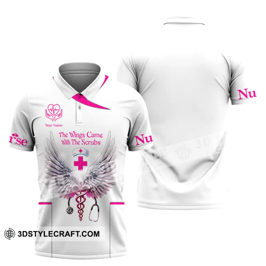 Woman Shirt, Custom Name Nurse Shirt, Nurse Polo Long Sleeve Shirt, Nurse Uniform style option 4
