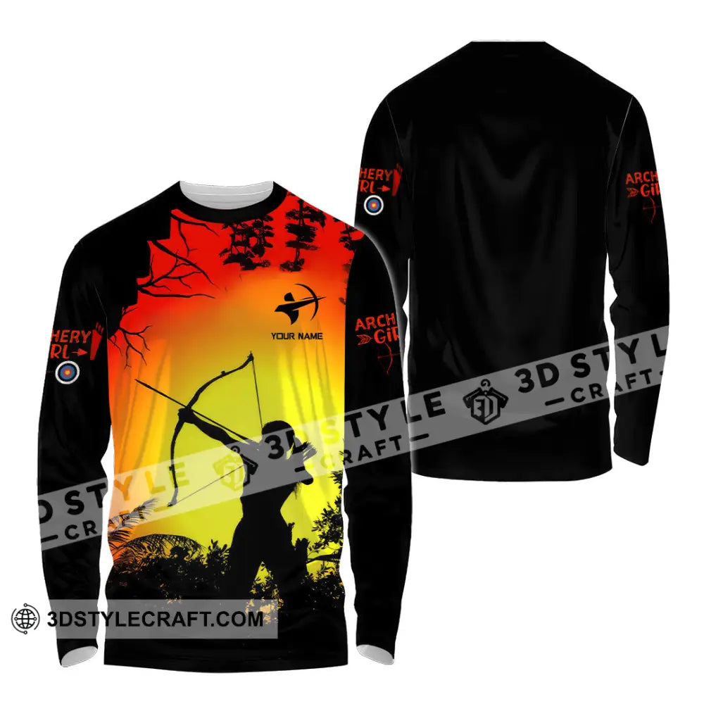 Women Shirt - Custom Archery Girl Lover Archery Player Shirt Long Sleeve Shirt / S T-shirt