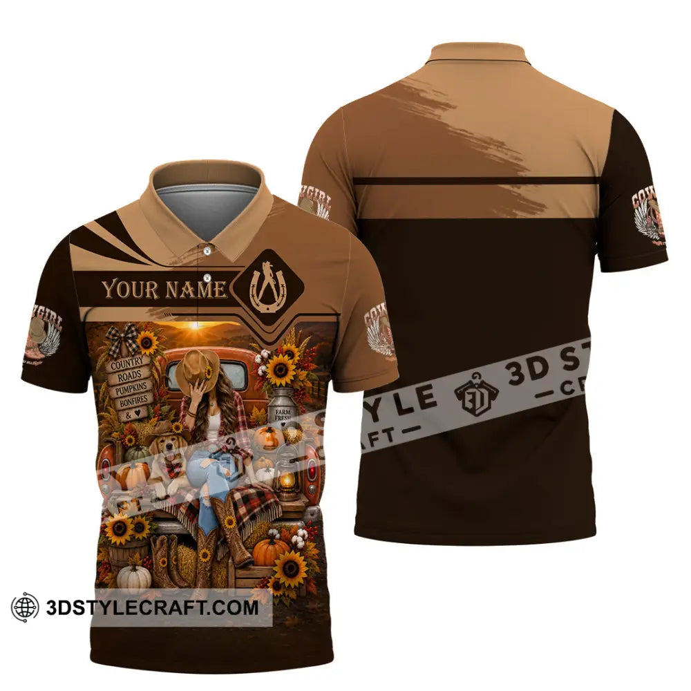 Women Shirt - Custom Autumn Cowgirl Shirt - Polo Shirt / S - T-shirt