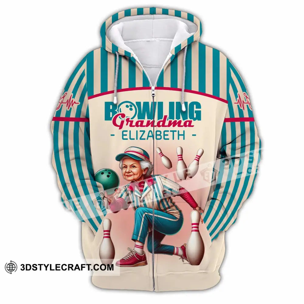 Women Shirt - Custom Bowling Grandma Shirt Zipper Hoodie / S T-shirt