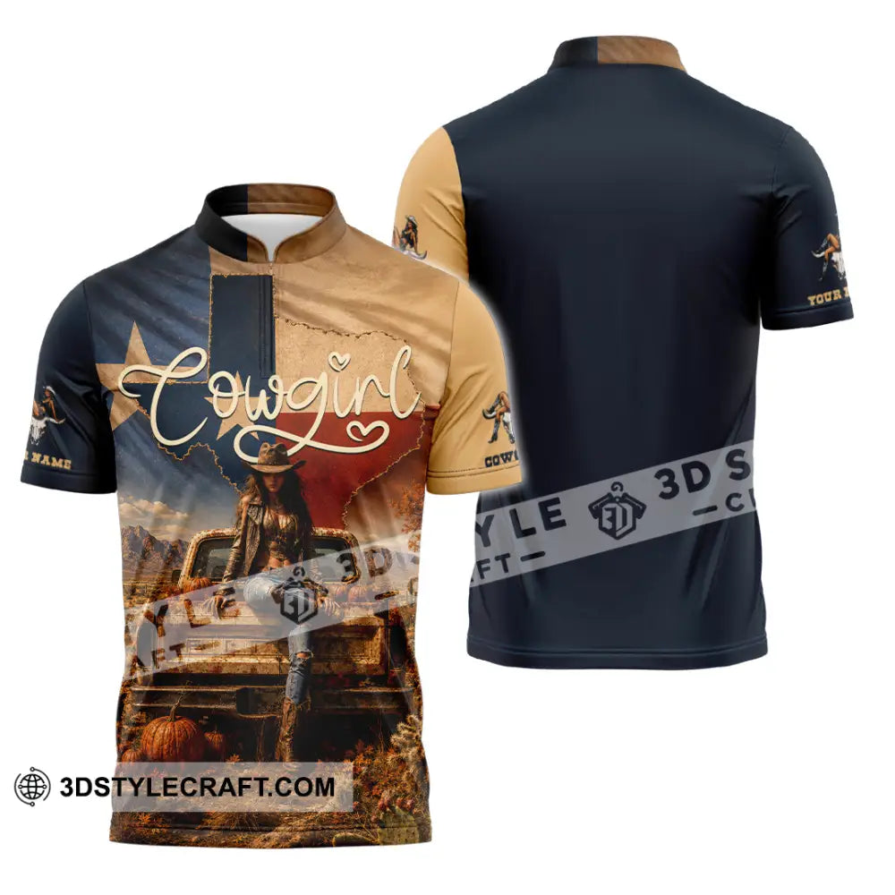 Women Shirt - Custom Cowgirl Shirt - Zipper Polo Shirt / S - T-shirt