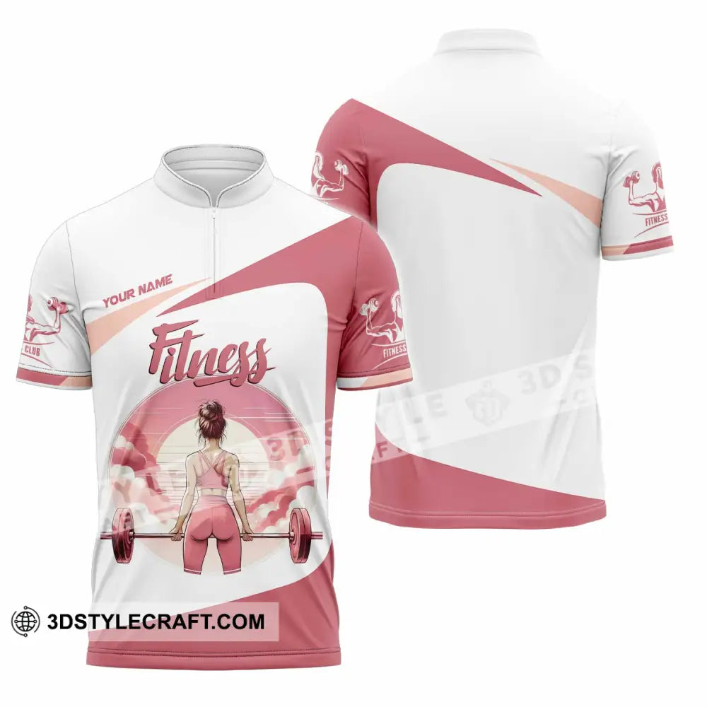 Women Shirt Custom Fitness Lover Shirt Zipper Polo Shirt / S T shirt