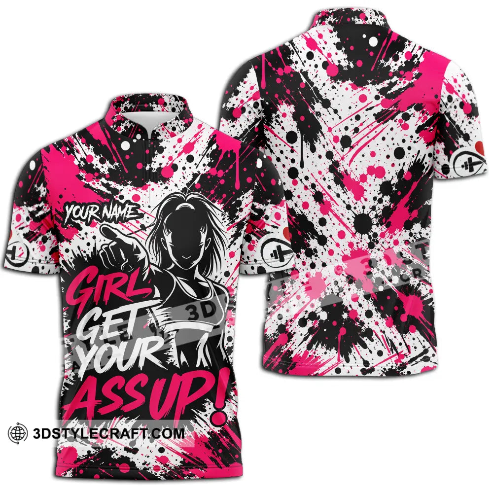 Women Shirt - Custom Girl Get Your Assup Shirt - Zipper Polo Shirt / S - T-shirt