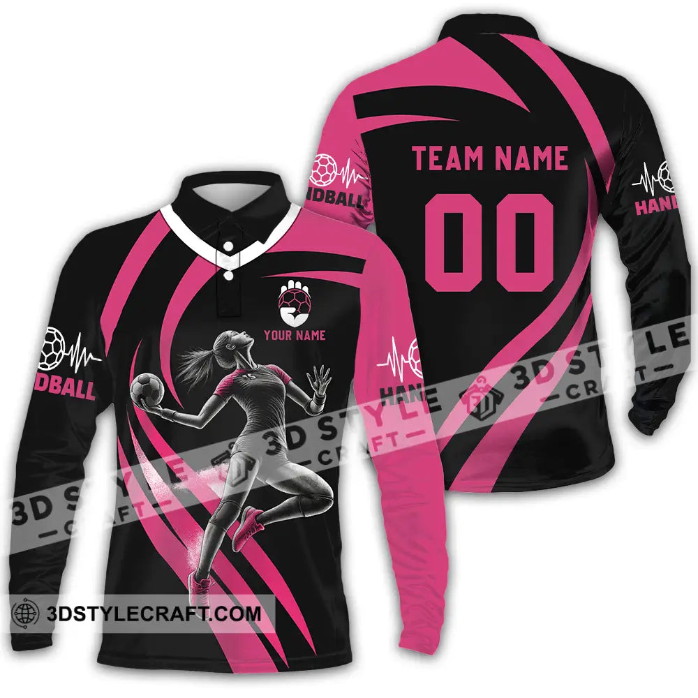 Women Shirt - Custom Handball Player Shirt Long Sleeve Polo / S T-shirt