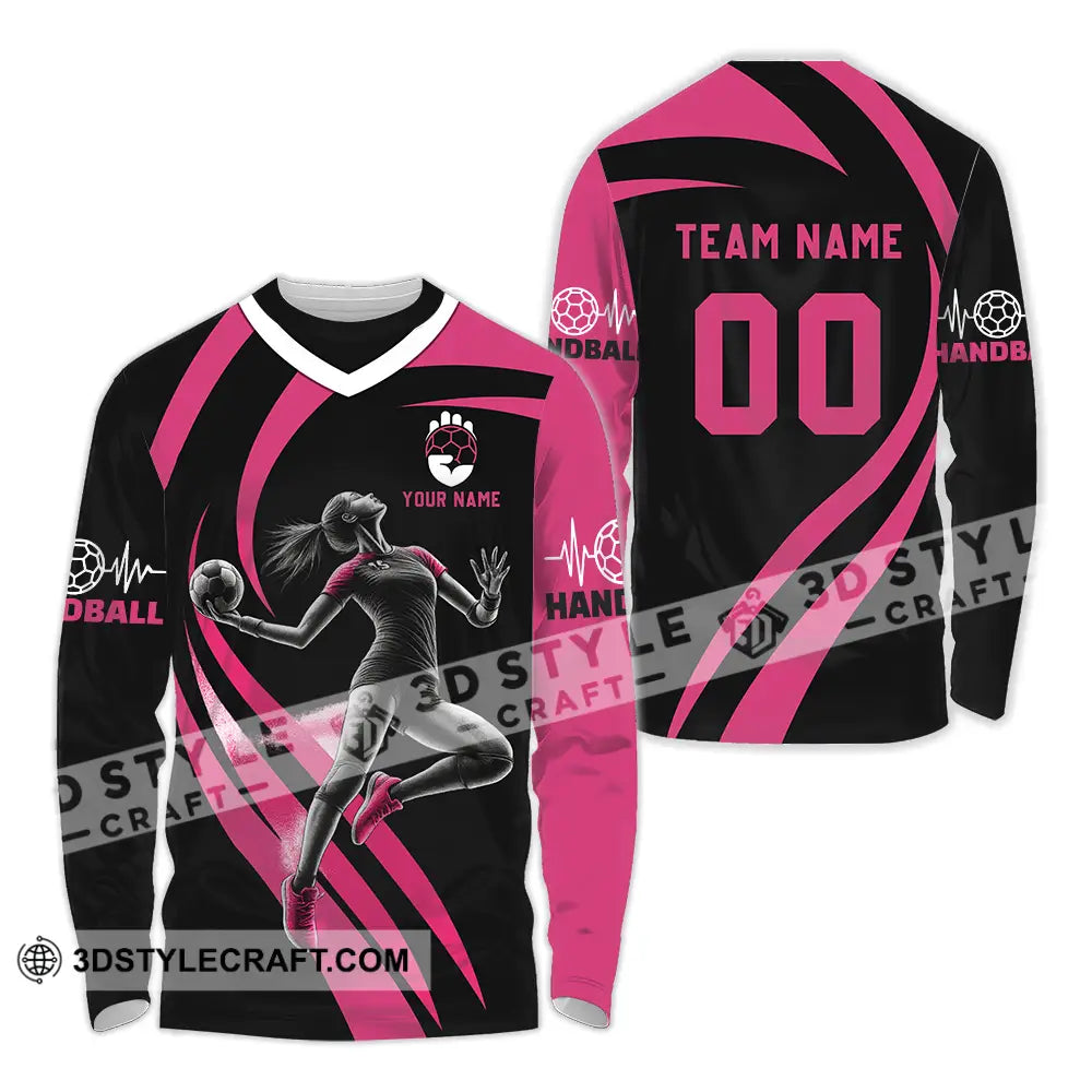 Women Shirt - Custom Handball Player Shirt Long Sleeve Shirt / S T-shirt
