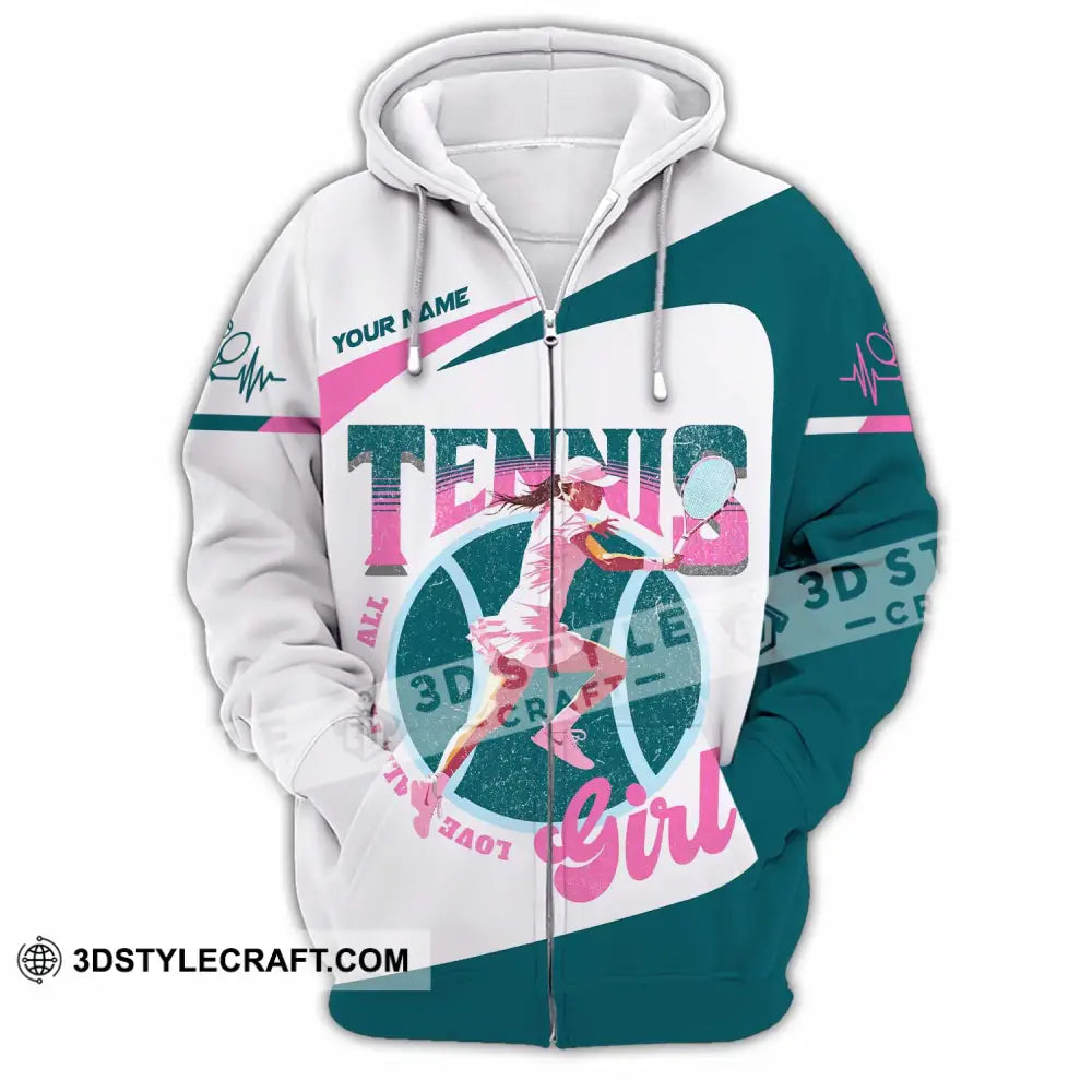 Women Shirt - Custom Love All Play All Tennis Lover Shirt Zipper Hoodie / S T-shirt