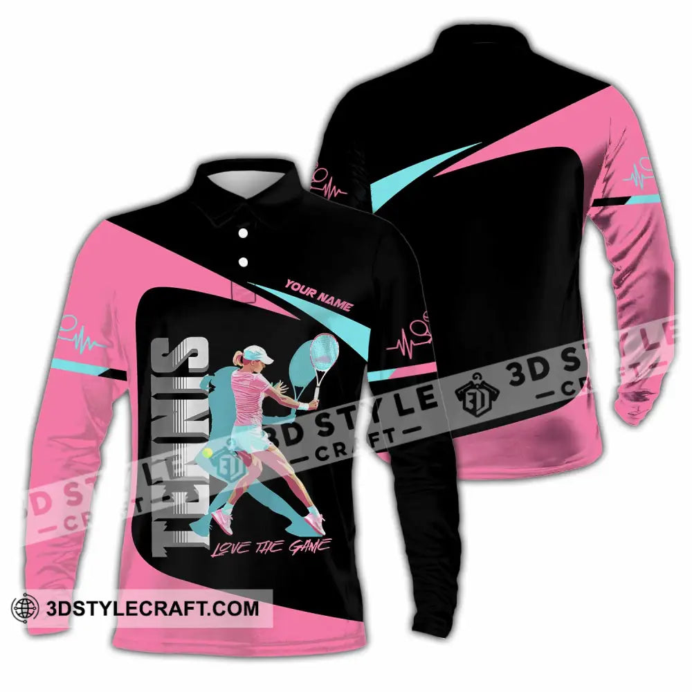 Women Shirt - Custom Love The Game Tennis Lover Shirt Long Sleeve Polo / S T-shirt