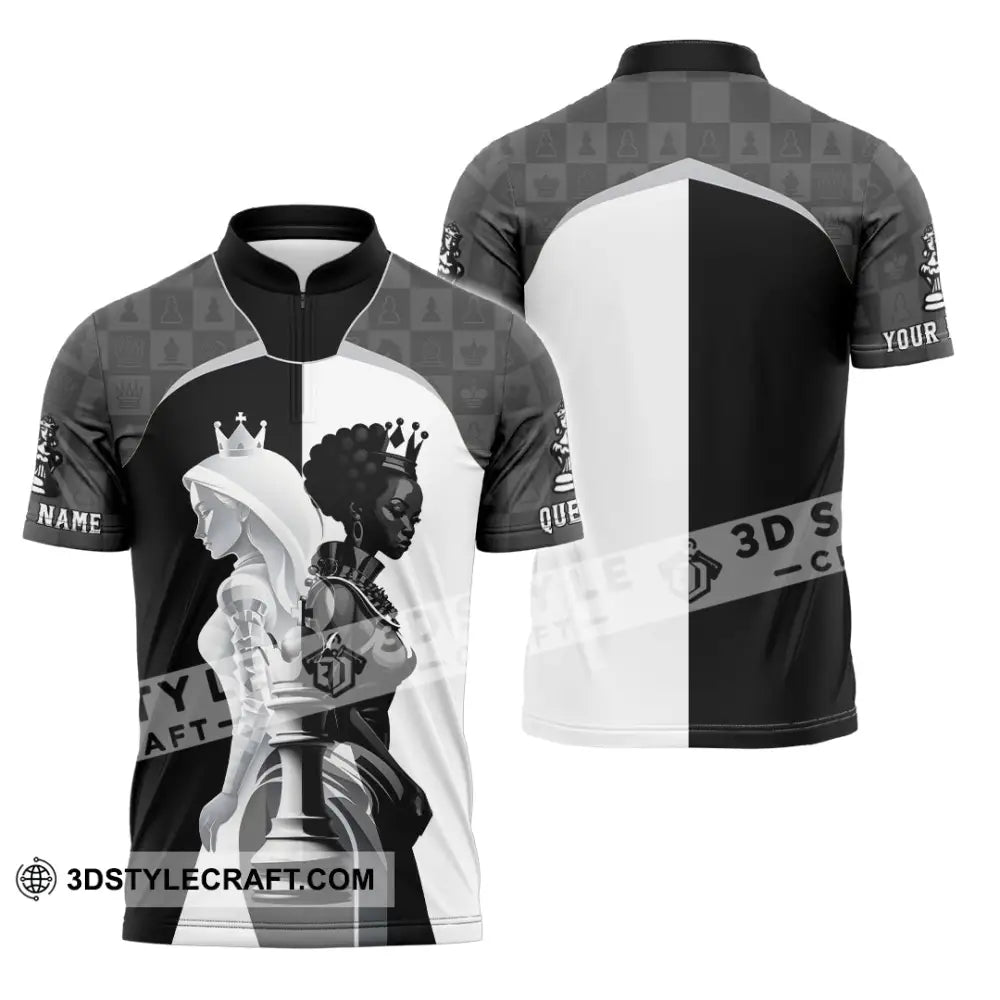 Women Shirt - Custom Queen Of Chess Shirt Zipper Polo Shirt / S T-shirt