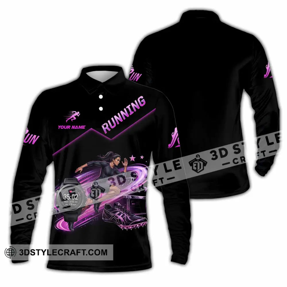 Women Shirt - Custom Running Shirt - Long Sleeve Polo / S - T-shirt