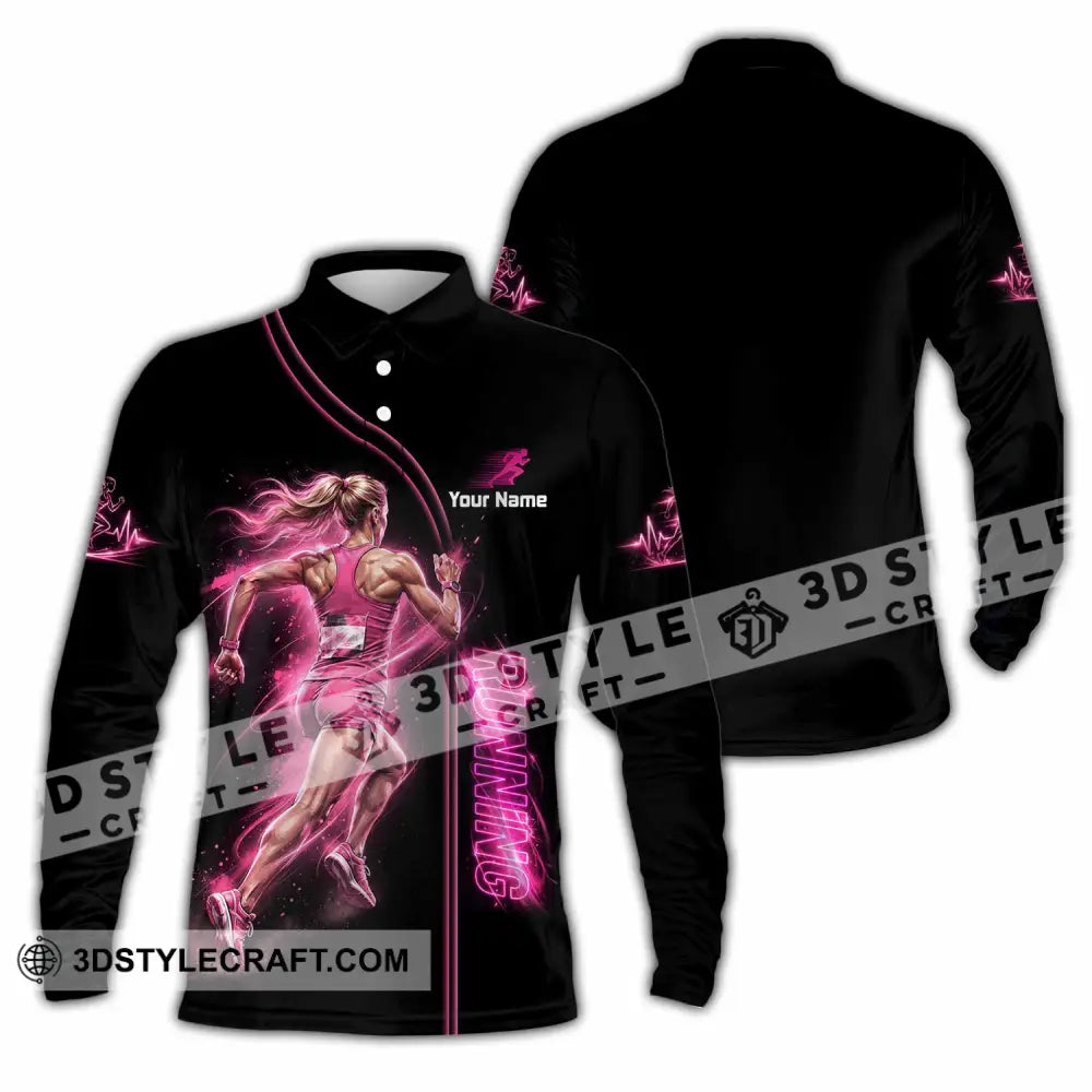 Women Shirt - Custom Running Shirt - Long Sleeve Polo / S - T-shirt