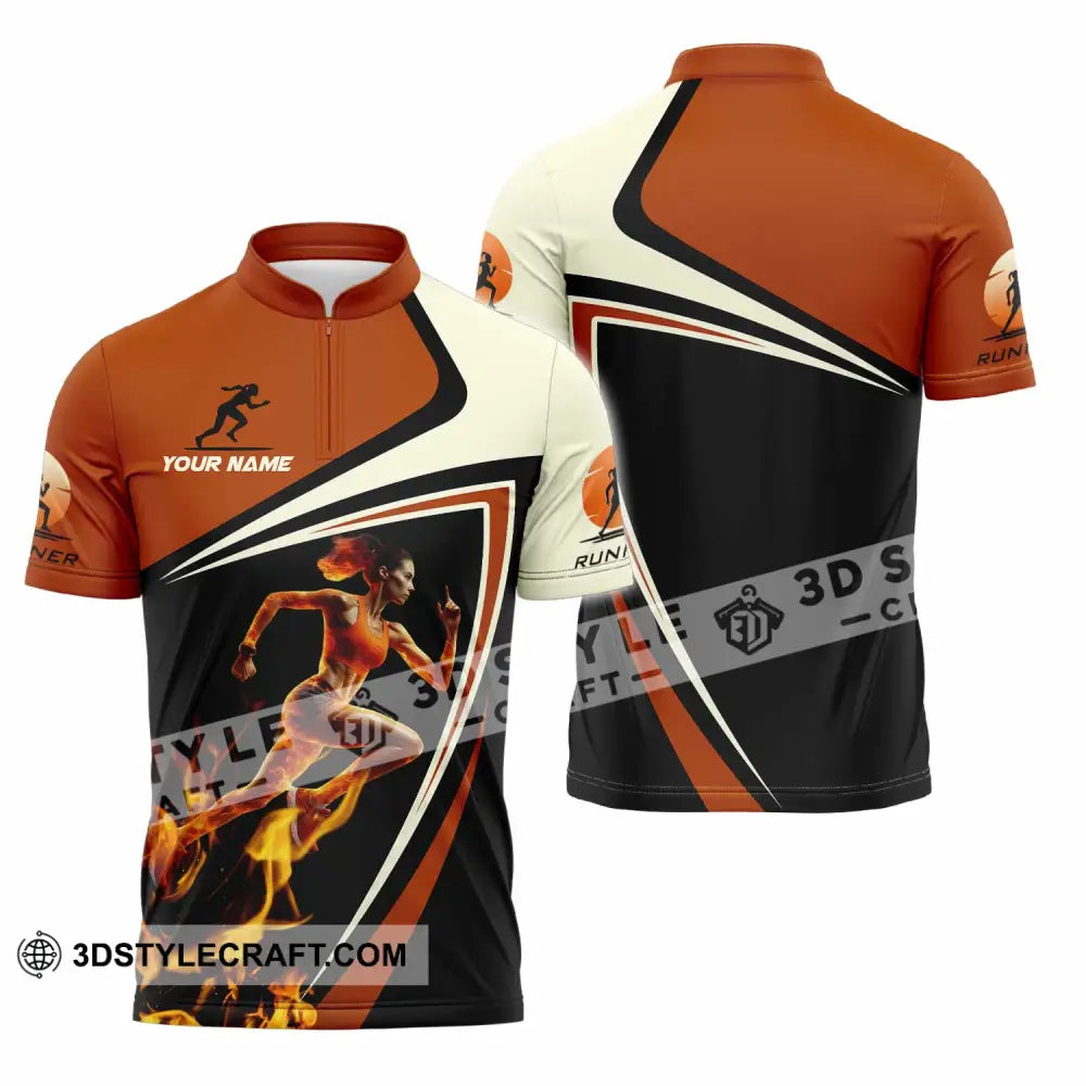 Women Shirt - Custom Running Women Runner Shirt Zipper Polo Shirt / S T-shirt