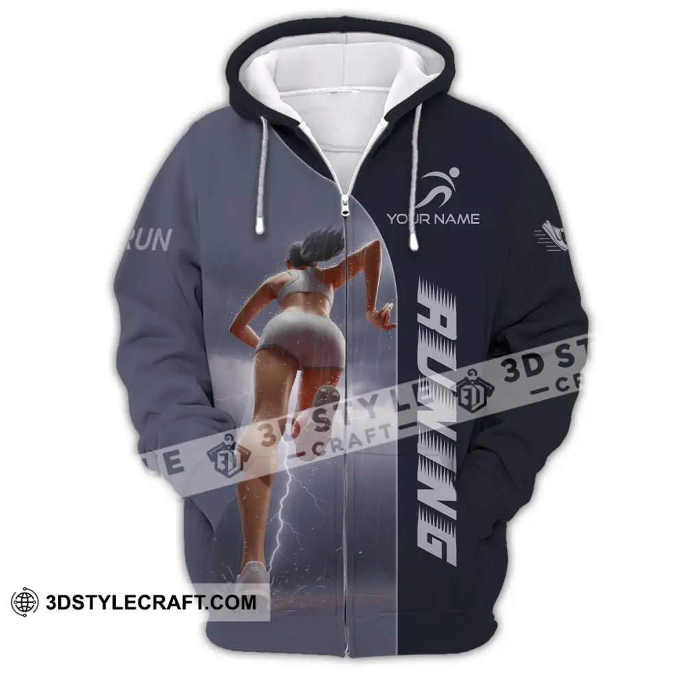 Women Shirt - Custom Running Sport Shirt Zipper Hoodie / S T-shirt