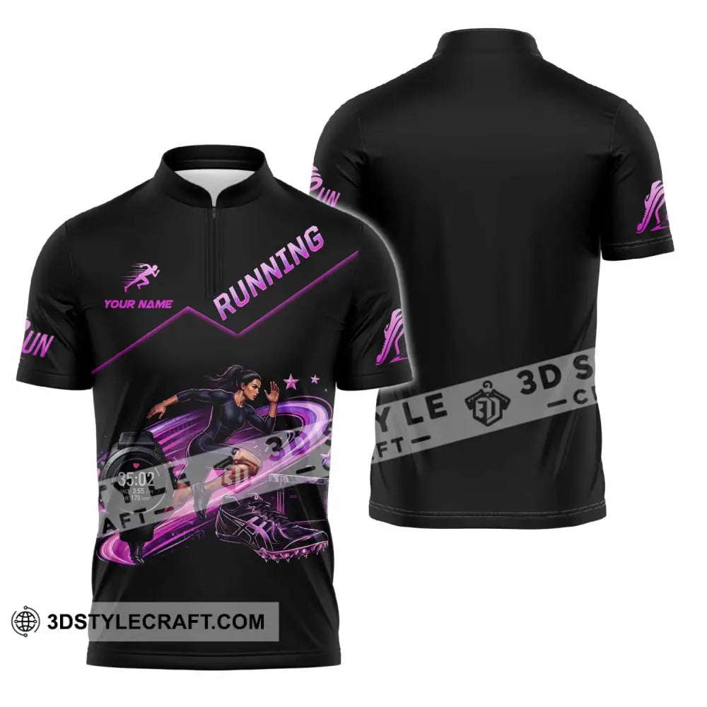 Women Shirt - Custom Running Shirt - Zipper Polo Shirt / S - T-shirt