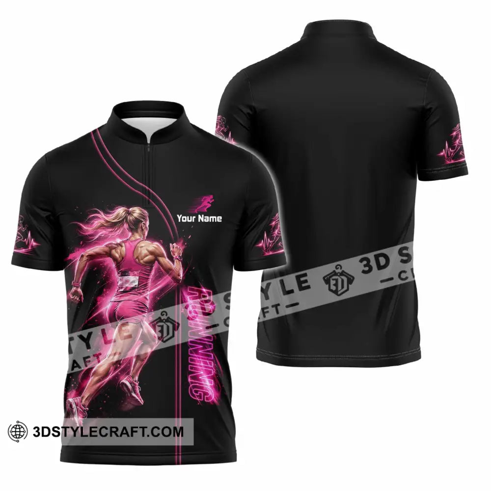 Women Shirt - Custom Running Shirt - Zipper Polo Shirt / S - T-shirt