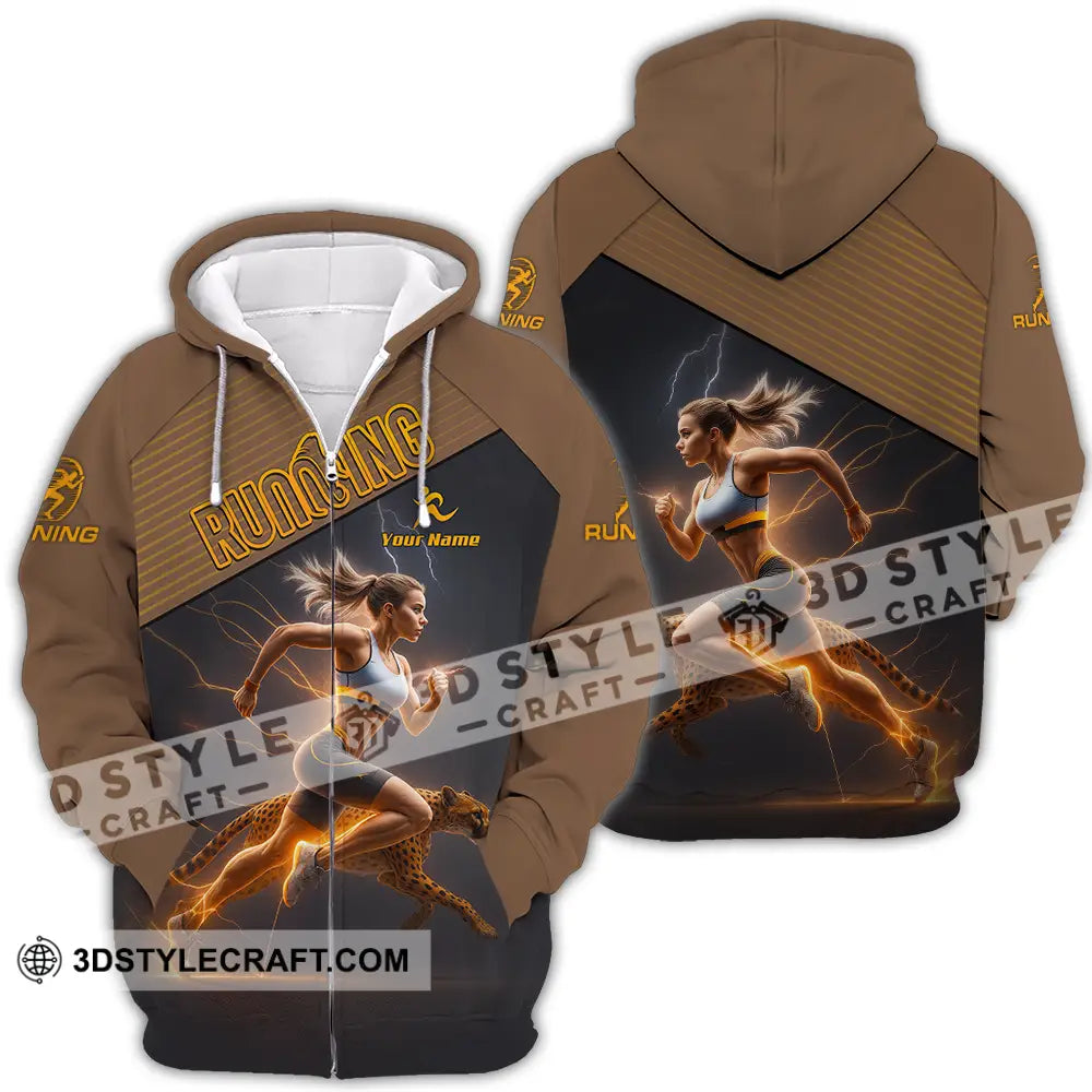 Women Shirt - Custom Woman Running Shirt Zipper Hoodie / S T-shirt