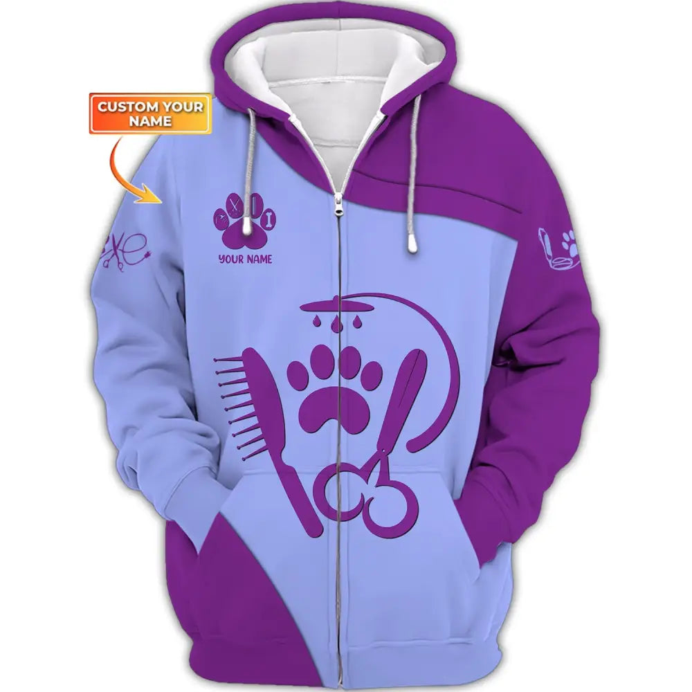 Women Shirt Groomer Life Hoodie Sportwear Zipper / S T-Shirt